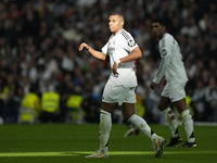 Kylian Mbappe centre-forward of Real Madrid and France in action during the La Liga match between Real Madrid CF and CA Osasuna at Estadio S...