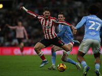 Sunderland's Dennis Cirkin is fouled during the Sky Bet Championship match between Sunderland and Coventry City at the Stadium Of Light in S...