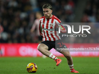 Aaron Connolly of Sunderland plays during the Sky Bet Championship match between Sunderland and Coventry City at the Stadium Of Light in Sun...