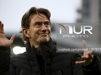 Thomas Frank manages Brentford during the Premier League match between Brentford and Bournemouth at the Gtech Community Stadium in Brentford...