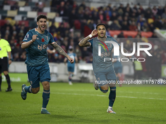 Justin Kluivert of Bournemouth celebrates his goal during the Premier League match between Brentford and Bournemouth at the Gtech Community...