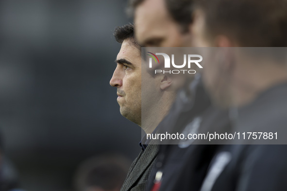 Andoni Iraola is the manager of Bournemouth during the Premier League match between Brentford and Bournemouth at the Gtech Community Stadium...