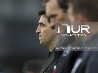 Andoni Iraola is the manager of Bournemouth during the Premier League match between Brentford and Bournemouth at the Gtech Community Stadium...