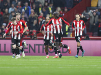 Yoane Wissa of Brentford celebrates his goal during the Premier League match between Brentford and Bournemouth at the Gtech Community Stadiu...