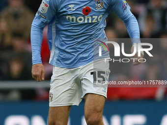 Liam Kitching of Coventry City participates in the Sky Bet Championship match between Sunderland and Coventry City at the Stadium Of Light i...