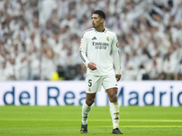 Jude Bellingham central midfield of Real Madrid and England during the La Liga match between Real Madrid CF and CA Osasuna at Estadio Santia...