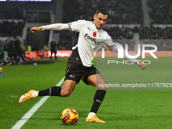 Kayden Jackson of Derby County is in action during the Sky Bet Championship match between Derby County and Plymouth Argyle at Pride Park in...