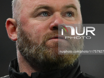 Wayne Rooney manages Plymouth Argyle during the Sky Bet Championship match between Derby County and Plymouth Argyle at Pride Park in Derby,...