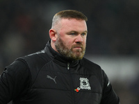 Wayne Rooney, manager of Plymouth Argyle, looks on during the Sky Bet Championship match between Derby County and Plymouth Argyle at Pride P...