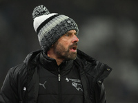 Derby manager, Paul Warne, looks on during the Sky Bet Championship match between Derby County and Plymouth Argyle at Pride Park in Derby, E...