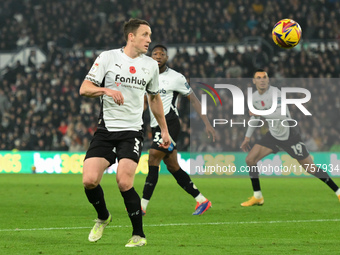 Craig Forsyth of Derby County is in action during the Sky Bet Championship match between Derby County and Plymouth Argyle at Pride Park in D...