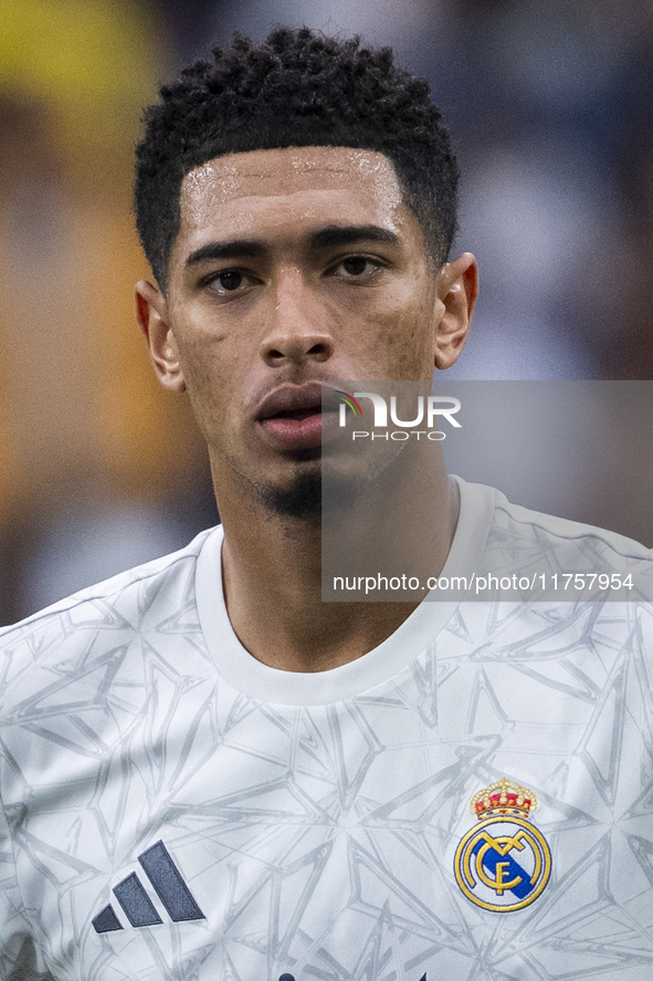 Jude Bellingham of Real Madrid CF appears during the La Liga EA Sports 2024/25 football match between Real Madrid CF and CA Osasuna at Estad...