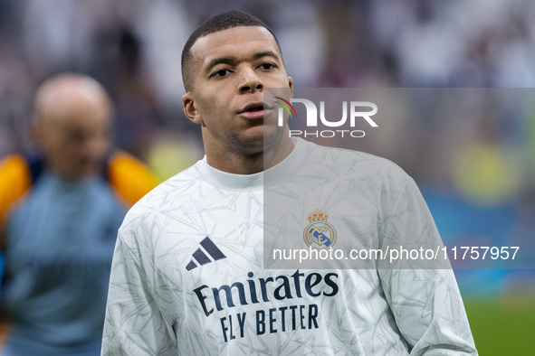 Kylian Mbappe of Real Madrid CF is seen during the La Liga EA Sports 2024/25 football match between Real Madrid CF and CA Osasuna at Estadio...