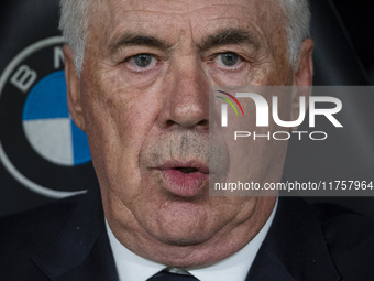 Carlo Ancelotti, head coach of Real Madrid CF, is seen during the La Liga EA Sports 2024/25 football match between Real Madrid CF and CA Osa...