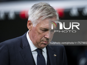 Carlo Ancelotti, head coach of Real Madrid CF, is seen during the La Liga EA Sports 2024/25 football match between Real Madrid CF and CA Osa...