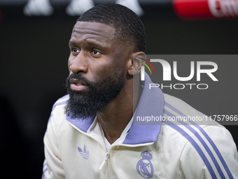 Antonio Rudiger of Real Madrid CF enters the field during the La Liga EA Sports 2024/25 football match between Real Madrid CF and CA Osasuna...