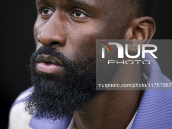 Antonio Rudiger of Real Madrid CF enters the field during the La Liga EA Sports 2024/25 football match between Real Madrid CF and CA Osasuna...