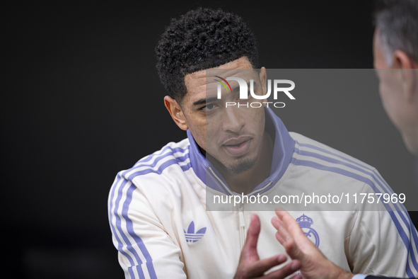 Jude Bellingham of Real Madrid CF enters the field during the La Liga EA Sports 2024/25 football match between Real Madrid CF and CA Osasuna...