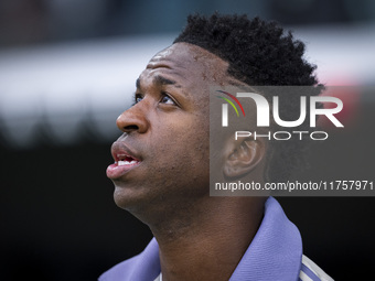 Vinicius Junior of Real Madrid CF enters the field during the La Liga EA Sports 2024/25 football match between Real Madrid CF and CA Osasuna...