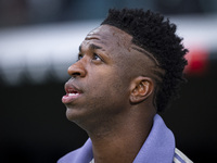 Vinicius Junior of Real Madrid CF enters the field during the La Liga EA Sports 2024/25 football match between Real Madrid CF and CA Osasuna...