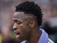 Vinicius Junior of Real Madrid CF enters the field during the La Liga EA Sports 2024/25 football match between Real Madrid CF and CA Osasuna...