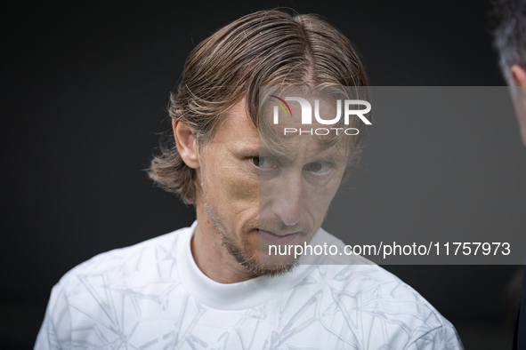 Luka Modric of Real Madrid CF enters the field during the La Liga EA Sports 2024/25 football match between Real Madrid CF and CA Osasuna at...