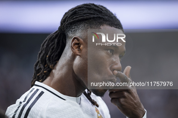 Eduardo Camavinga of Real Madrid CF is seen during the La Liga EA Sports 2024/25 football match between Real Madrid CF and CA Osasuna at Est...