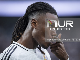 Eduardo Camavinga of Real Madrid CF is seen during the La Liga EA Sports 2024/25 football match between Real Madrid CF and CA Osasuna at Est...