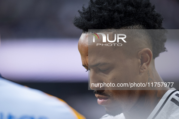 Eder Militao of Real Madrid CF is seen during the La Liga EA Sports 2024/25 football match between Real Madrid CF and CA Osasuna at Estadio...