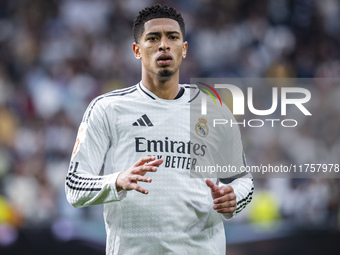 Jude Bellingham of Real Madrid CF appears during the La Liga EA Sports 2024/25 football match between Real Madrid CF and CA Osasuna at Estad...