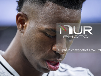 Vinicius Junior of Real Madrid CF is seen during the La Liga EA Sports 2024/25 football match between Real Madrid CF and CA Osasuna at Estad...