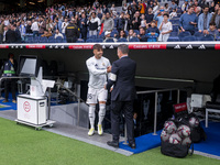 Raul Asencio of Real Madrid CF enters the field during the La Liga EA Sports 2024/25 football match between Real Madrid CF and CA Osasuna at...