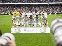 The Real Madrid CF team poses for the official photo during the La Liga EA Sports 2024/25 football match between Real Madrid CF and CA Osasu...