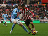 Sunderland's Patrick Roberts takes on Coventry City's Victor Torp during the Sky Bet Championship match between Sunderland and Coventry City...