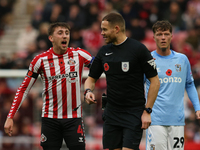 Sunderland's Dan Neil appeals to referee Leigh Doughty during the Sky Bet Championship match between Sunderland and Coventry City at the Sta...