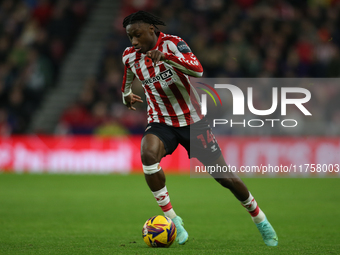 Romaine Mundle plays during the Sky Bet Championship match between Sunderland and Coventry City at the Stadium Of Light in Sunderland, Engla...