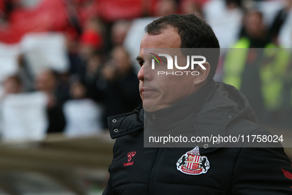 Sunderland Head Coach Regis Le Bris is present during the Sky Bet Championship match between Sunderland and Coventry City at the Stadium Of...