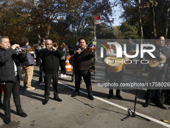 A general view shows protesters in front of the eminent immigration reform changes in Manhattan, NY, on November 9, 2024. The New York Immig...