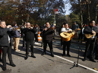 A general view shows protesters in front of the eminent immigration reform changes in Manhattan, NY, on November 9, 2024. The New York Immig...