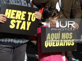 A general view shows protesters in front of the eminent immigration reform changes in Manhattan, NY, on November 9, 2024. The New York Immig...