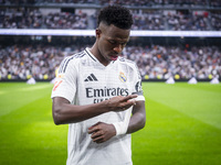 Vinicius Junior of Real Madrid CF is seen during the La Liga EA Sports 2024/25 football match between Real Madrid CF and CA Osasuna at Estad...