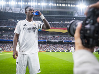 Vinicius Junior of Real Madrid CF is seen during the La Liga EA Sports 2024/25 football match between Real Madrid CF and CA Osasuna at Estad...