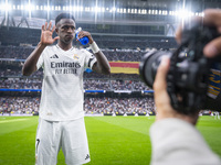 Vinicius Junior of Real Madrid CF is seen during the La Liga EA Sports 2024/25 football match between Real Madrid CF and CA Osasuna at Estad...