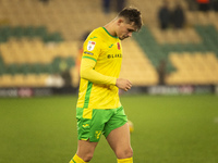 Callum Doyle of Norwich City looks dejected after the Sky Bet Championship match between Norwich City and Bristol City at Carrow Road in Nor...