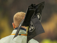 Norwich City corner flags are taken away after the Sky Bet Championship match between Norwich City and Bristol City at Carrow Road in Norwic...