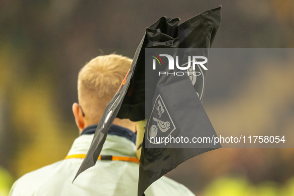 Norwich City corner flags are taken away after the Sky Bet Championship match between Norwich City and Bristol City at Carrow Road in Norwic...