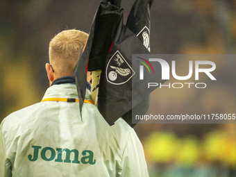 Norwich City corner flags are taken away after the Sky Bet Championship match between Norwich City and Bristol City at Carrow Road in Norwic...