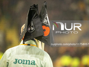 Norwich City corner flags are taken away after the Sky Bet Championship match between Norwich City and Bristol City at Carrow Road in Norwic...