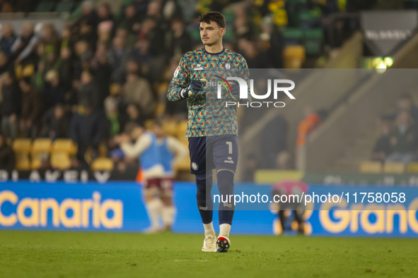 Max O'Leary of Bristol City celebrates their win after the Sky Bet Championship match between Norwich City and Bristol City at Carrow Road i...