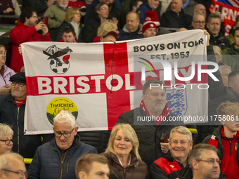 Bristol City supporters celebrate after the Sky Bet Championship match between Norwich City and Bristol City at Carrow Road in Norwich, Engl...